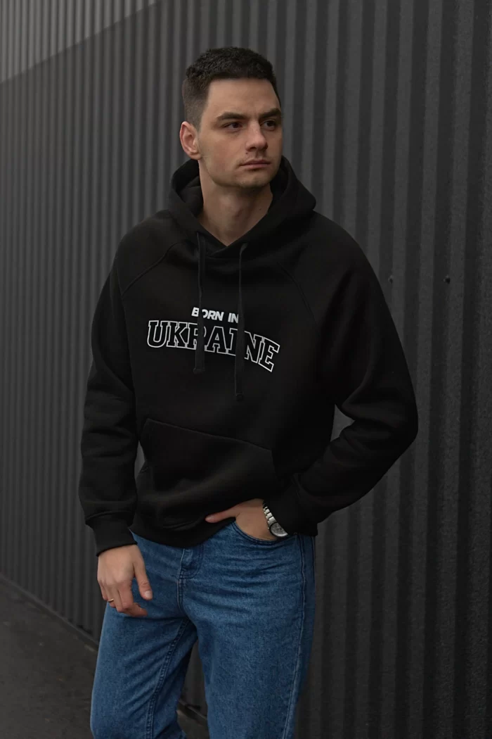 28.11 Худи Born in Ukraine Черный 2 Парні худі "BORN IN UKRAINE" чорні Фото - 9