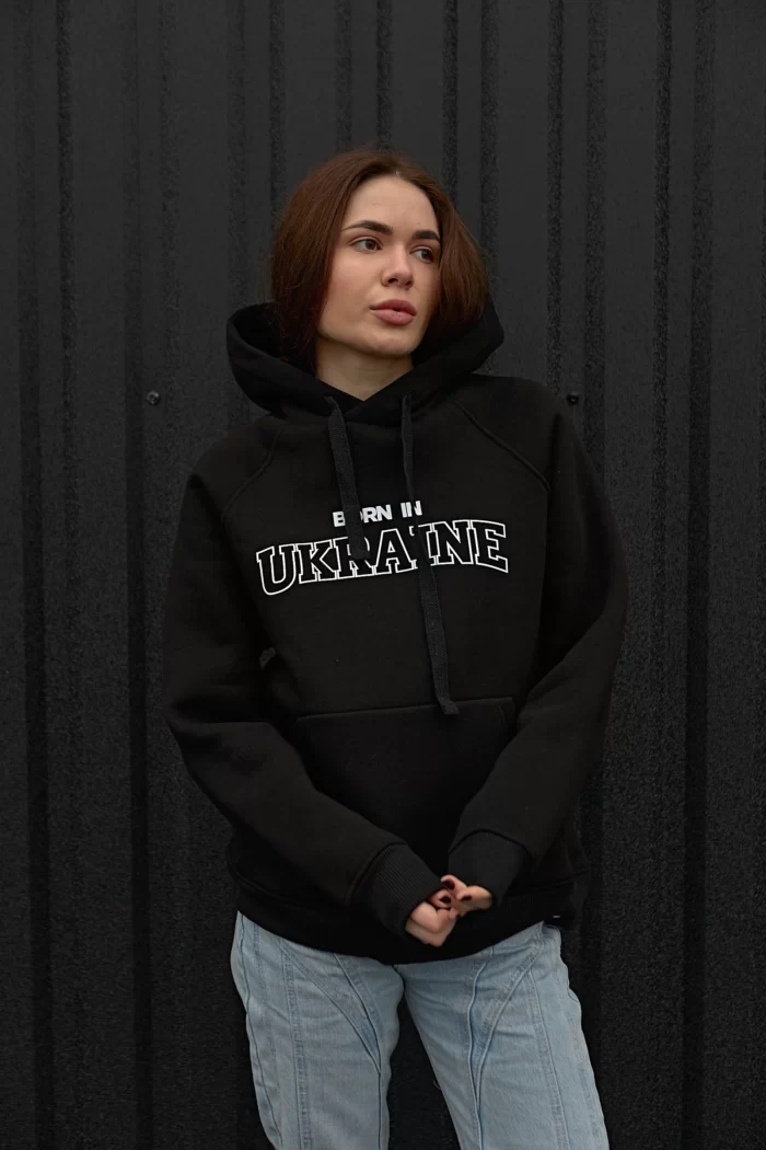 28.11 Худи Born in Ukraine Черный 50 Парні худі "BORN IN UKRAINE" чорні Фото - 4