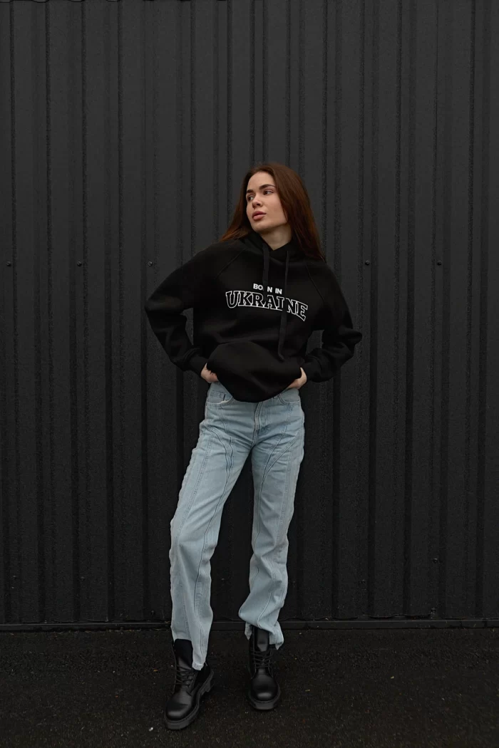 28.11 Худи Born in Ukraine Черный 54 Парні худі "BORN IN UKRAINE" чорні Фото - 3