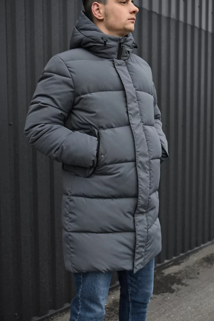 Parka-zima-M-sira-7 Зимова парка чоловіча сіра Фото - 6