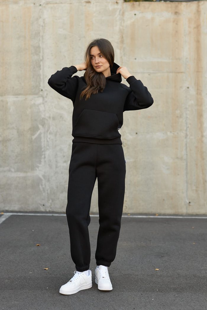 Костюм реглан фліс 2023 чорний Фото - 1