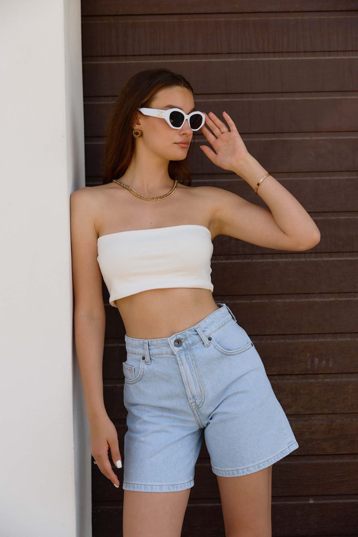 IMG_2155 Шорти джинсові жіночі блакитні 2024 Фото - 3