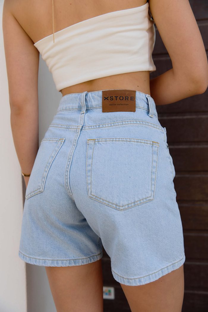 IMG_2159 Шорти джинсові жіночі блакитні 2024 Фото - 2
