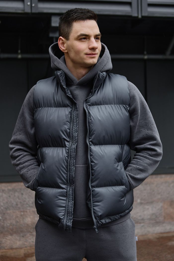 IMG_5768 Жилетка чоловіча дута графіт Фото - 2