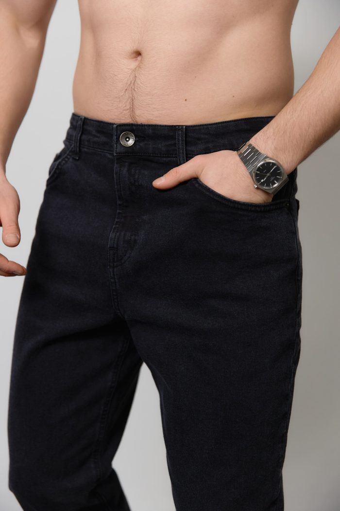 IMG_7436 Джинси Mom чоловічі чорні Фото - 4