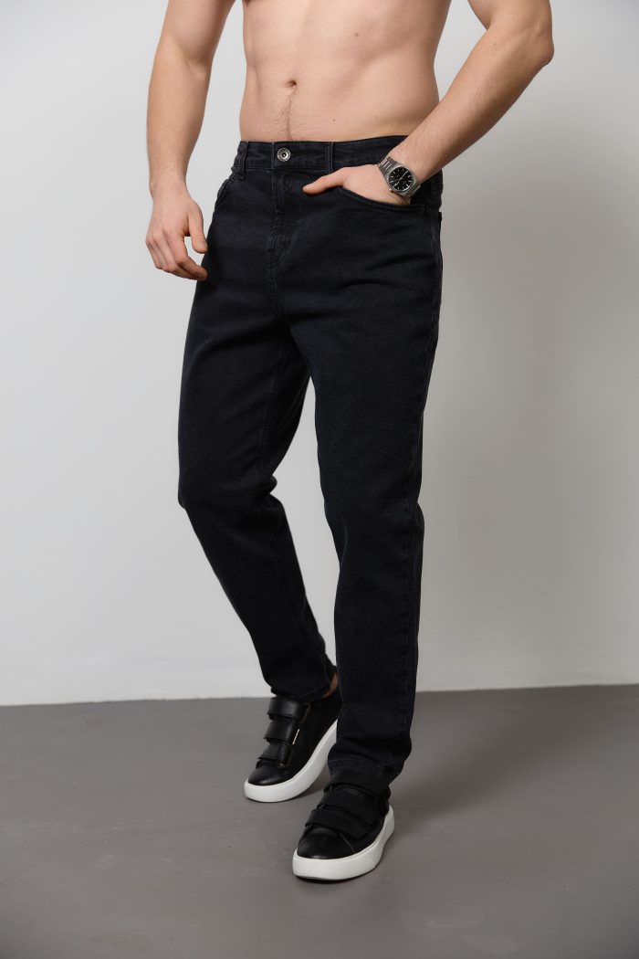 IMG_7440 Джинси Mom чоловічі чорні Фото - 2