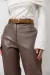 IMG_8839 Штани прямі жіночі з еко-шкіри шоколад Фото - 4