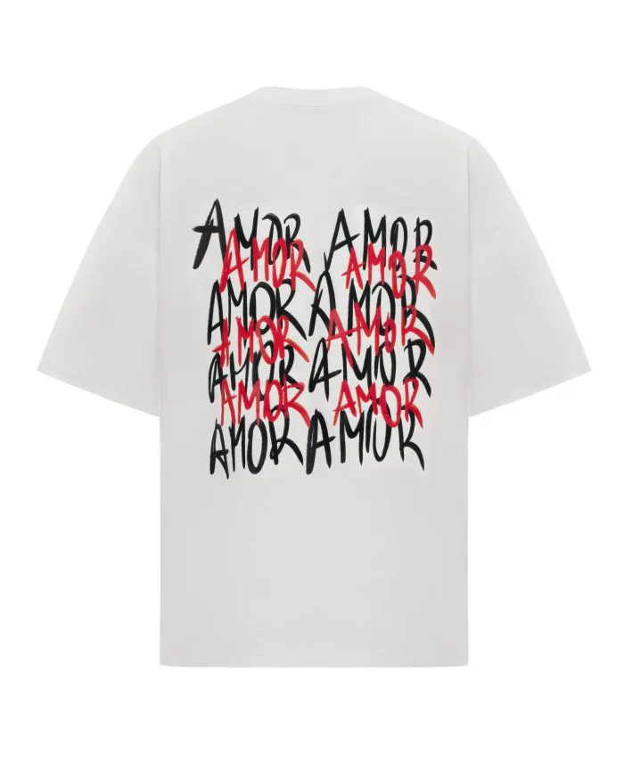 Футболка з принтом Amor біла Фото - 2