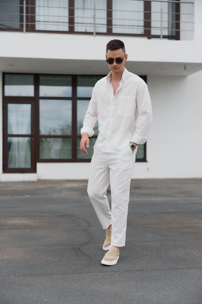 IMG_3258 Штани з льону чоловічі білі Фото - 3