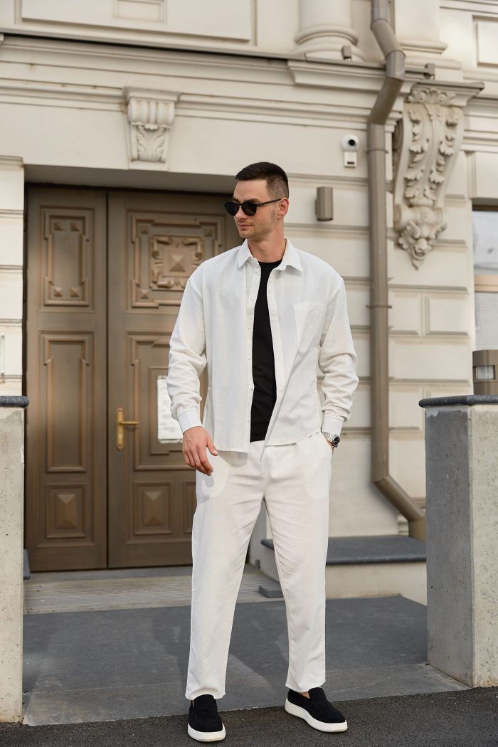 IMG_7980 Штани чоловічі з льону молочні Фото - 2