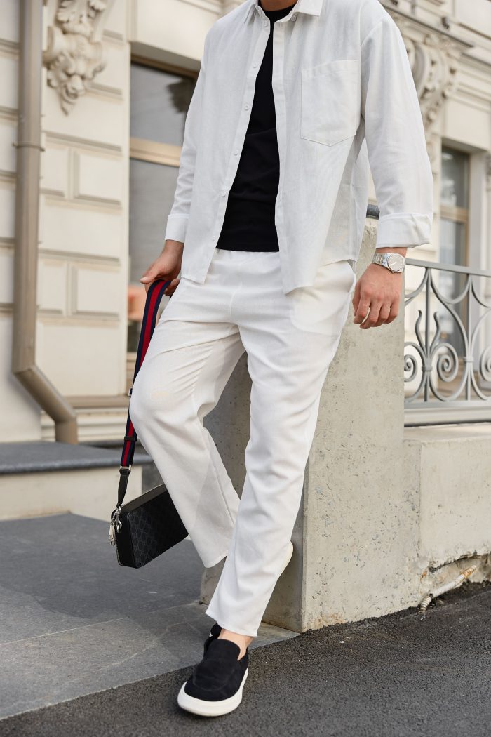 IMG_7985 Штани чоловічі з льону молочні Фото - 1