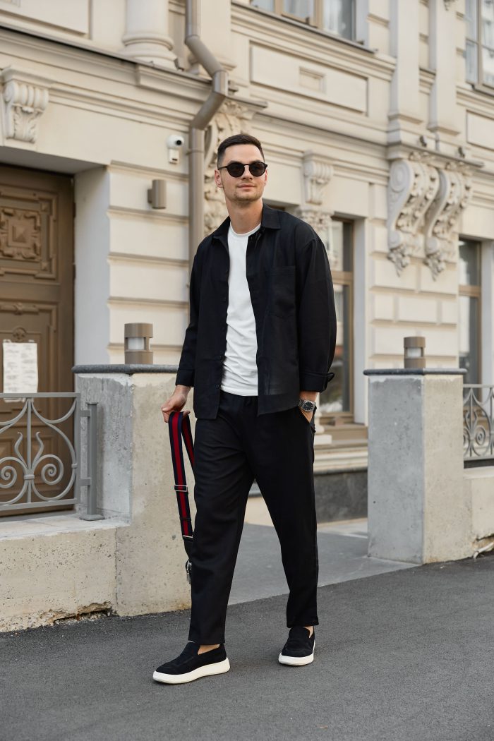 IMG_7986 Штани чоловічі з льону чорні Фото - 2