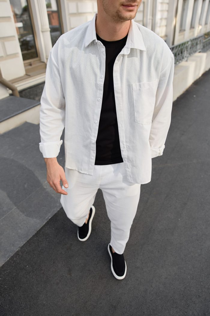 IMG_7988 Штани чоловічі з льону молочні Фото - 5