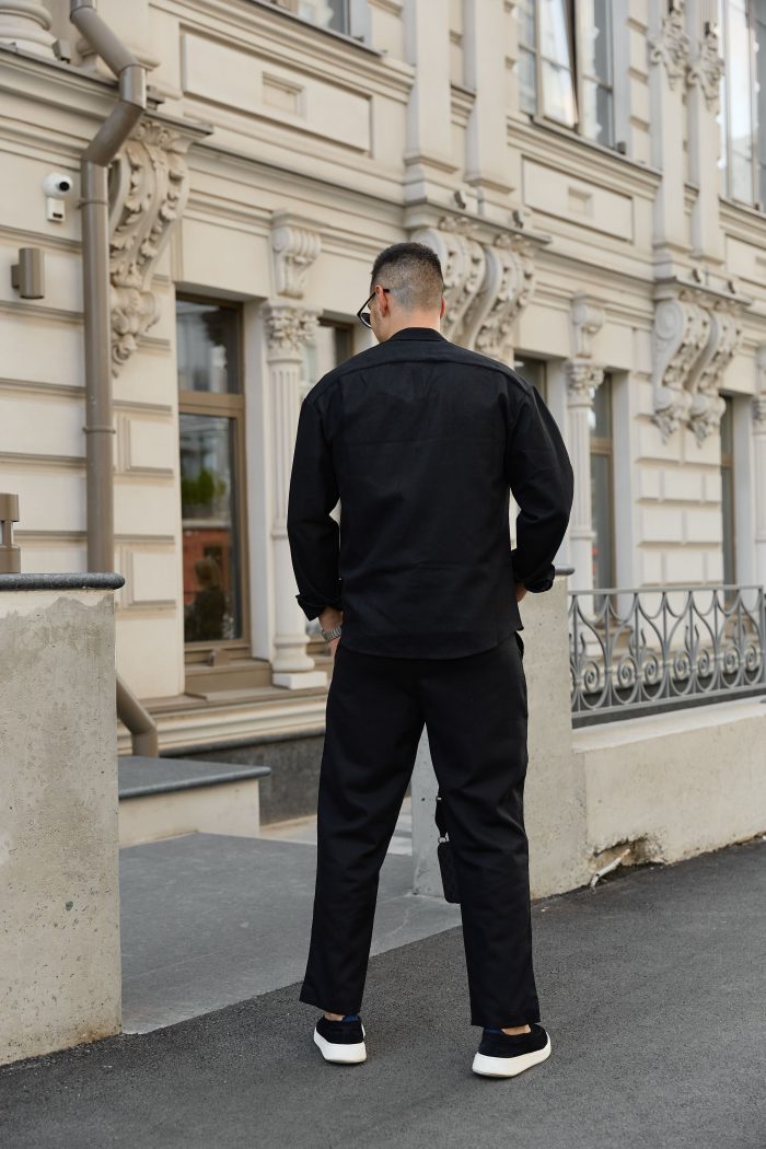 IMG_8035 Штани чоловічі з льону чорні Фото - 4