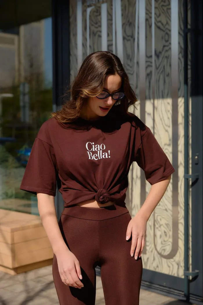 Футболка з принтом Ciao Bella шоколад Фото - 5