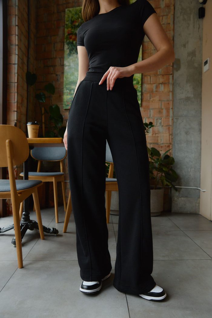 IMG_0959 Штани палаццо жіночі чорні Фото - 2