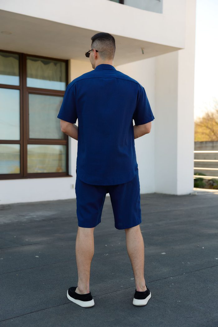 IMG_2746 Шорти з льону чоловічі сині Фото - 2