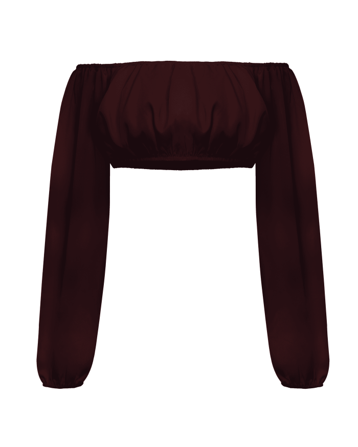 Топ з шовку шоколад Фото - 1