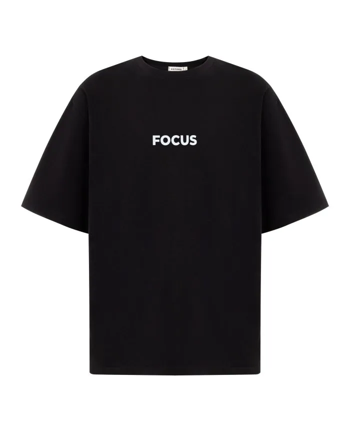 Футболка чоловіча з принтом FOCUS чорна Фото - 2