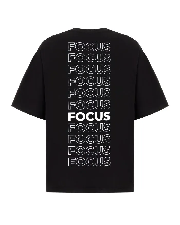 Футболка чоловіча з принтом FOCUS чорна Фото - 1