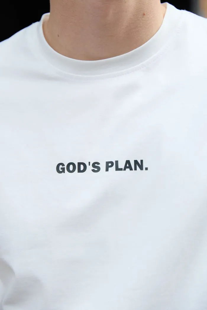 Футболка чоловіча з принтом GOD’S PLAN молочна Фото - 4