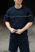 IMG_6588 Футболка лампас чоловіча темно-синя Фото - 5