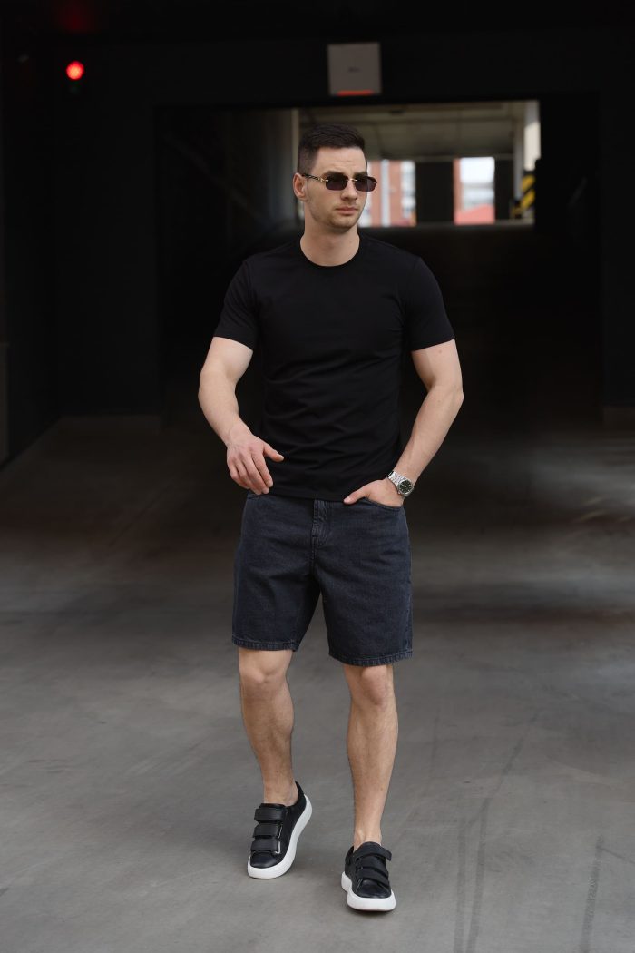 IMG_9037 Шорти джинсові чоловічі графіт Фото - 5