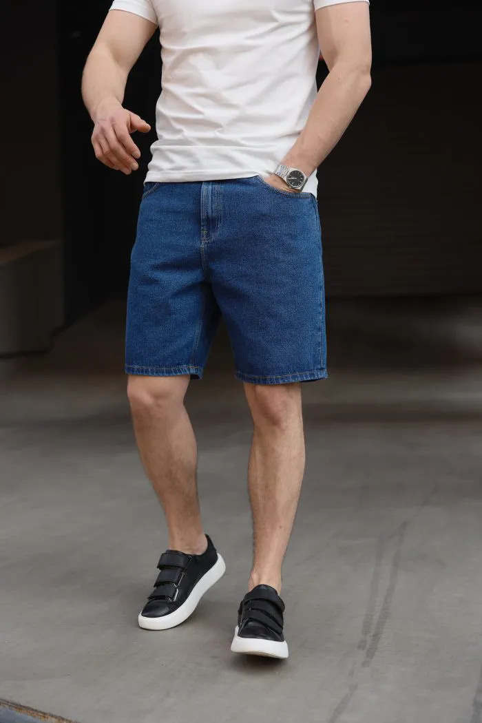 IMG_9042 Шорти джинсові чоловічі сині Фото - 5