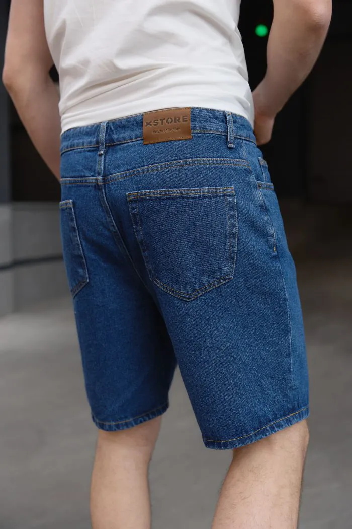 IMG_9046 Шорти джинсові чоловічі сині Фото - 3