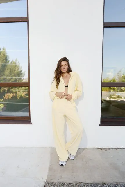 Костюм з бавовняного велюру butter yellow