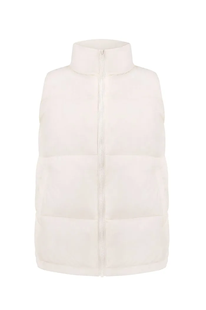 Жилет дутий чоловічий молочний Фото - 1