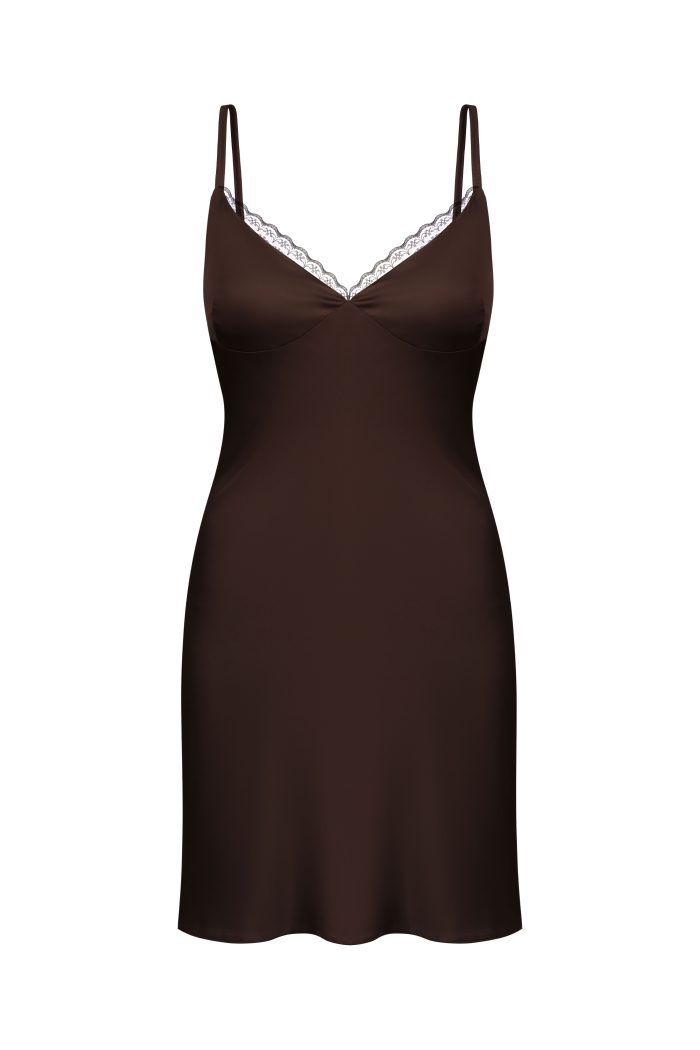 IMG_6947+ Сукня з сатину міні шоколад Фото - 1