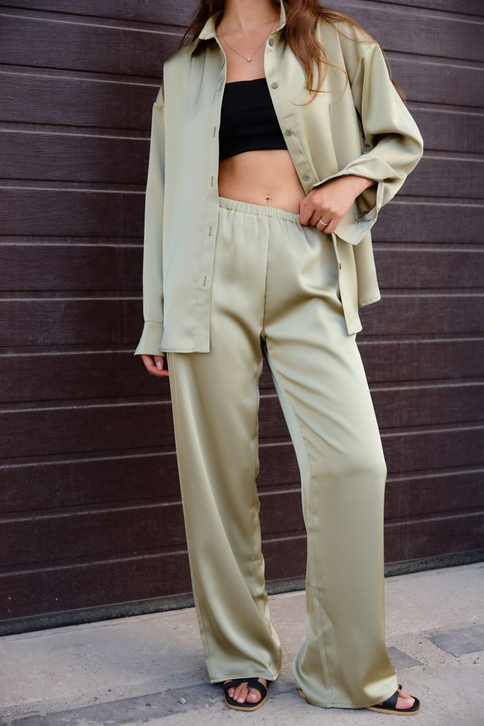 IMG_7464 Штани з сатину оливкові Фото - 6