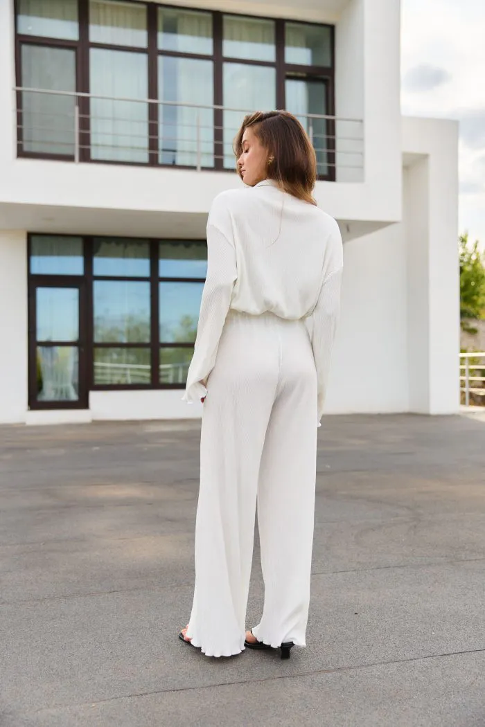 IMG_8615 Штани палаццо плісе молочні Фото - 3