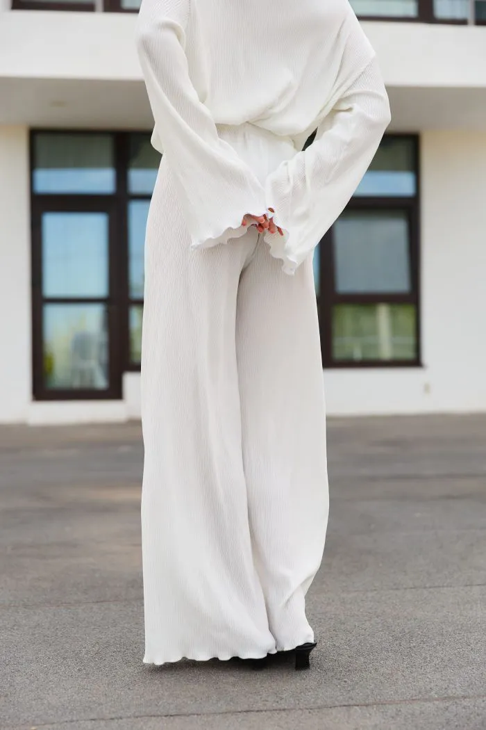 IMG_8731 Штани палаццо плісе молочні Фото - 6