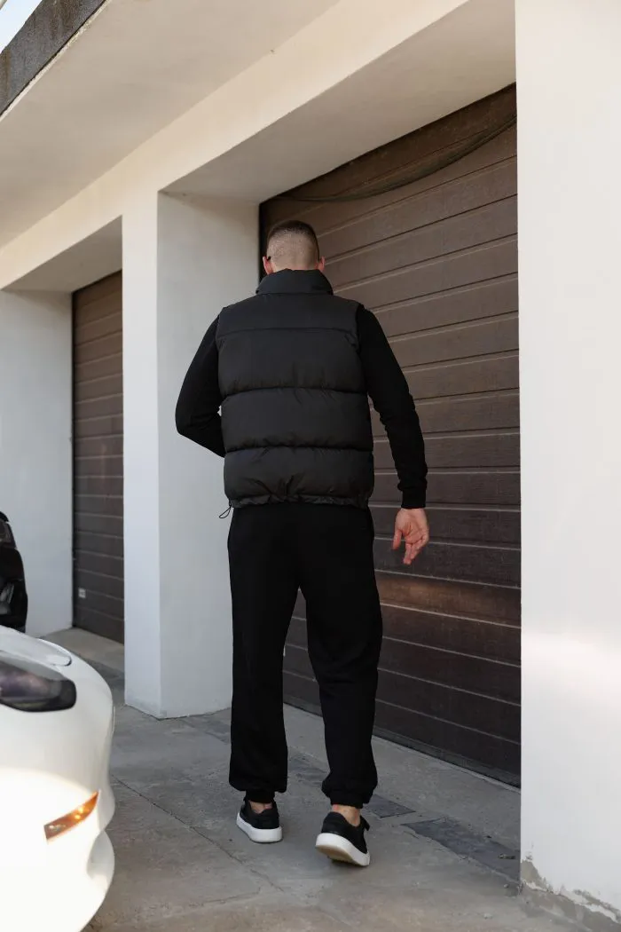 Жилет дутий чоловічий чорний Фото - 5