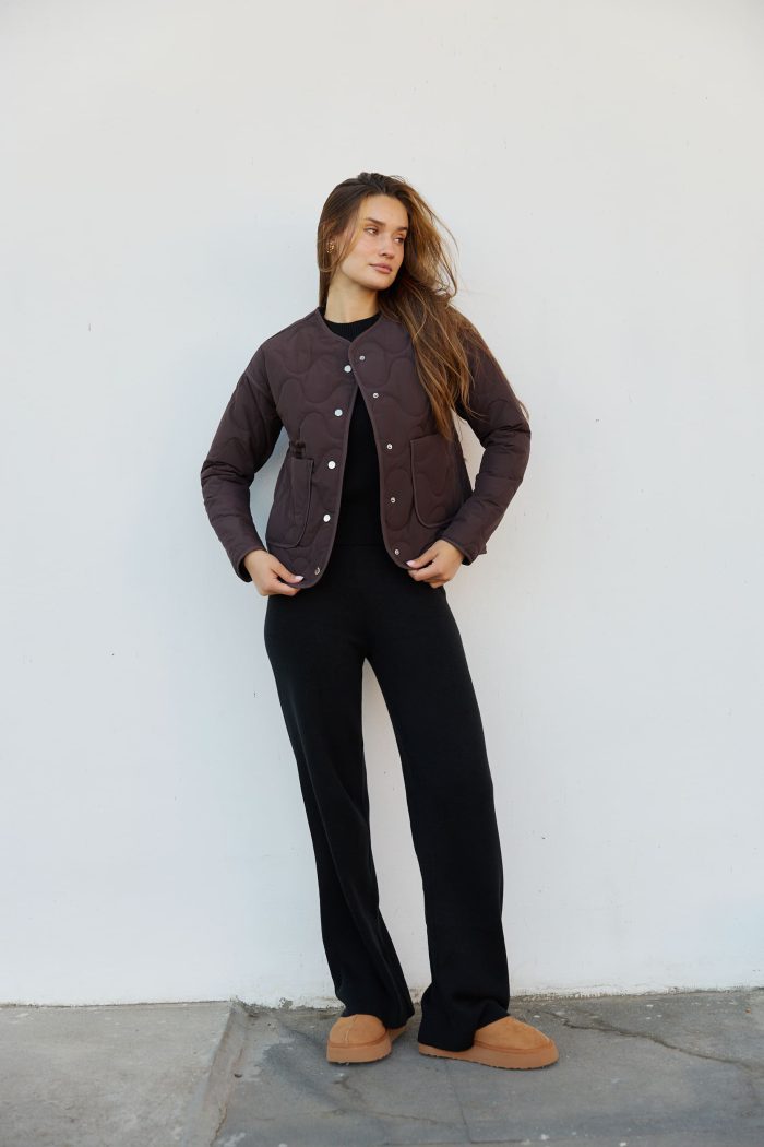 IMG_2512 (1) Куртка стьобана жіноча шоколад Фото - 4