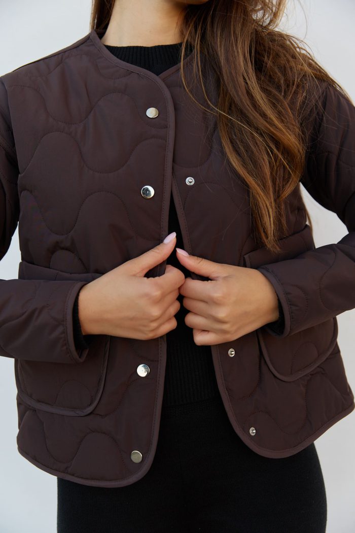 IMG_2517 Куртка стьобана жіноча шоколад Фото - 5