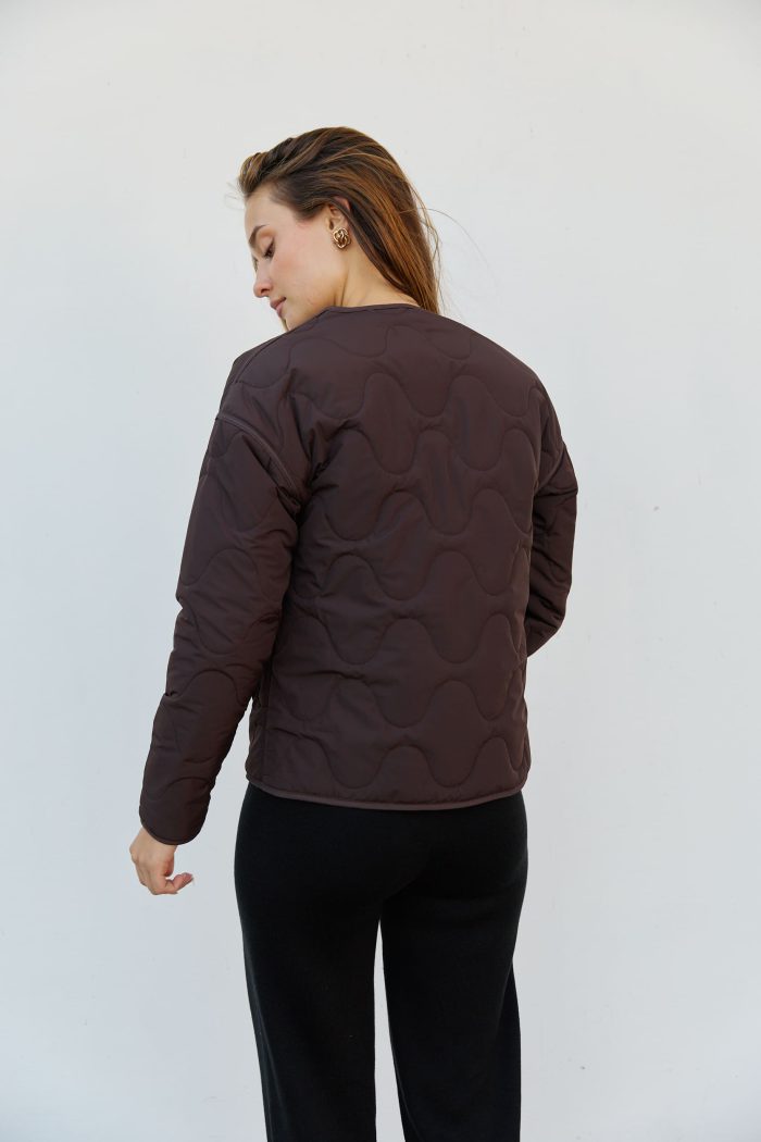 IMG_2519 (1) Куртка стьобана жіноча шоколад Фото - 3