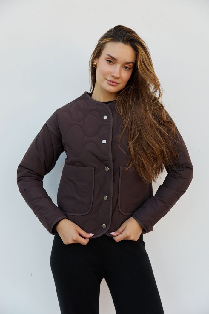 IMG_2524 (1) Куртка стьобана жіноча шоколад Фото - 1