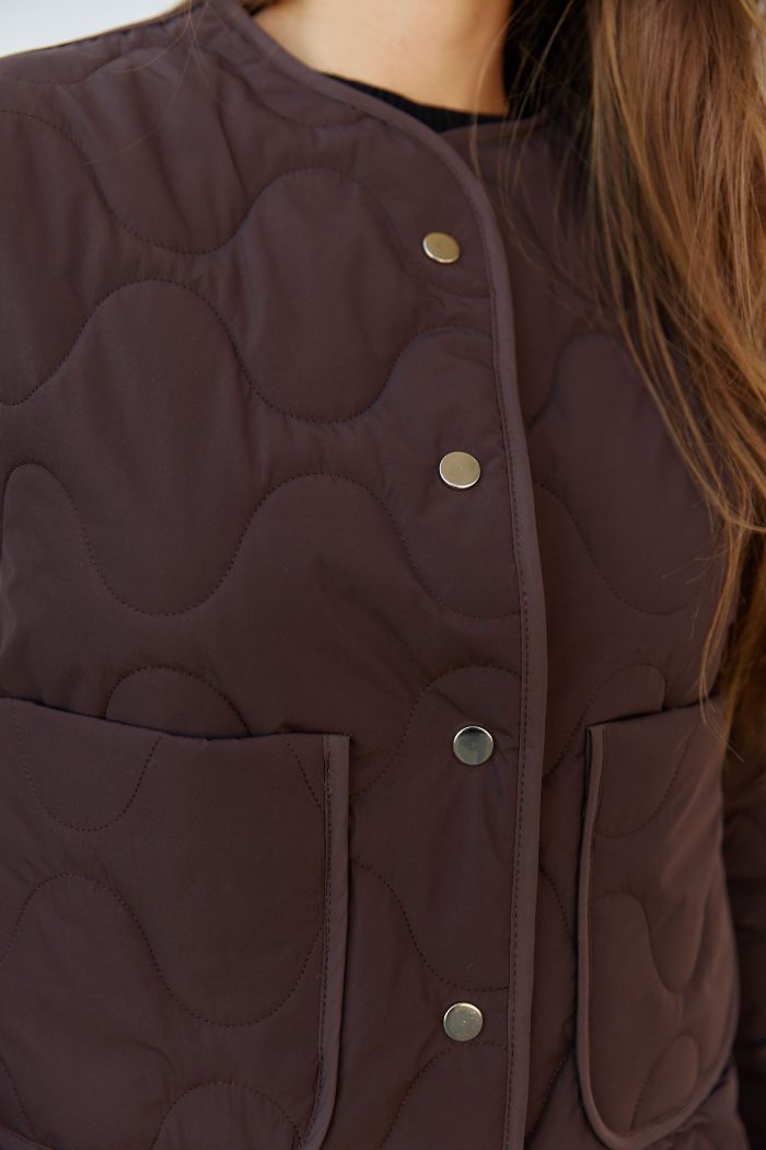 IMG_2529 Куртка стьобана жіноча шоколад Фото - 2