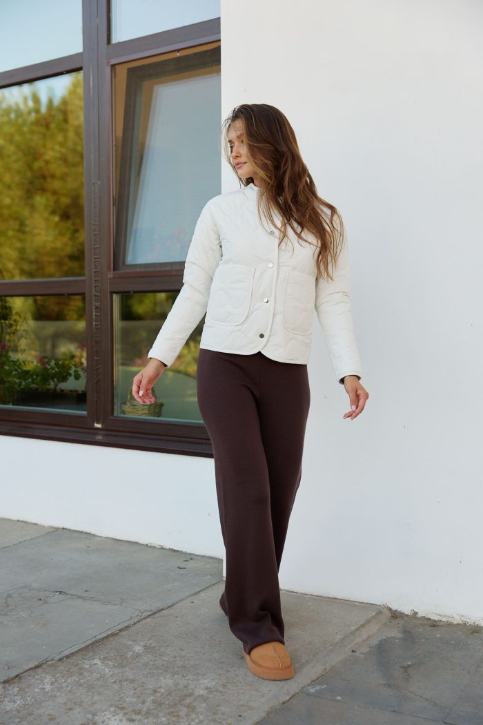 IMG_2550 (1) Куртка стьобана жіноча молочна Фото - 3