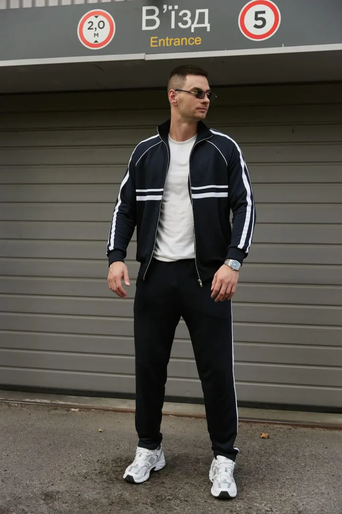 IMG_3908 Костюм з кантом чоловічий темно-синій Фото - 4