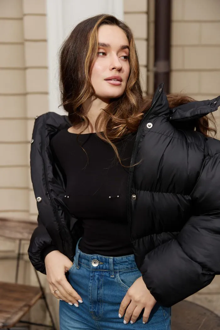 Боді з пірсингом чорний Фото - 2