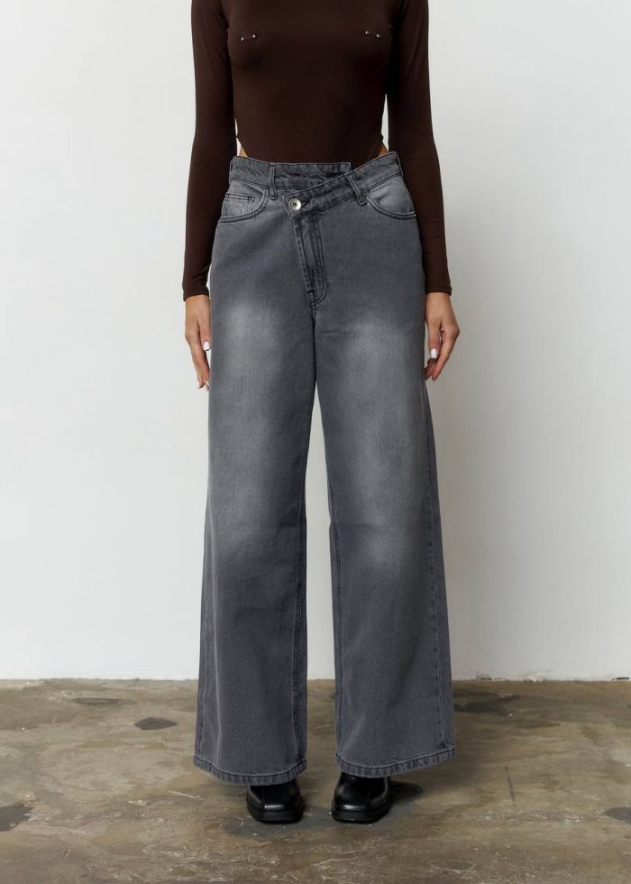 IMG_2723 (3) Джинси зі спущеним поясом жіночі графіт Фото - 1