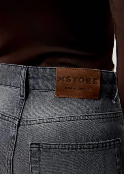 Джинси зі спущеним поясом жіночі графіт