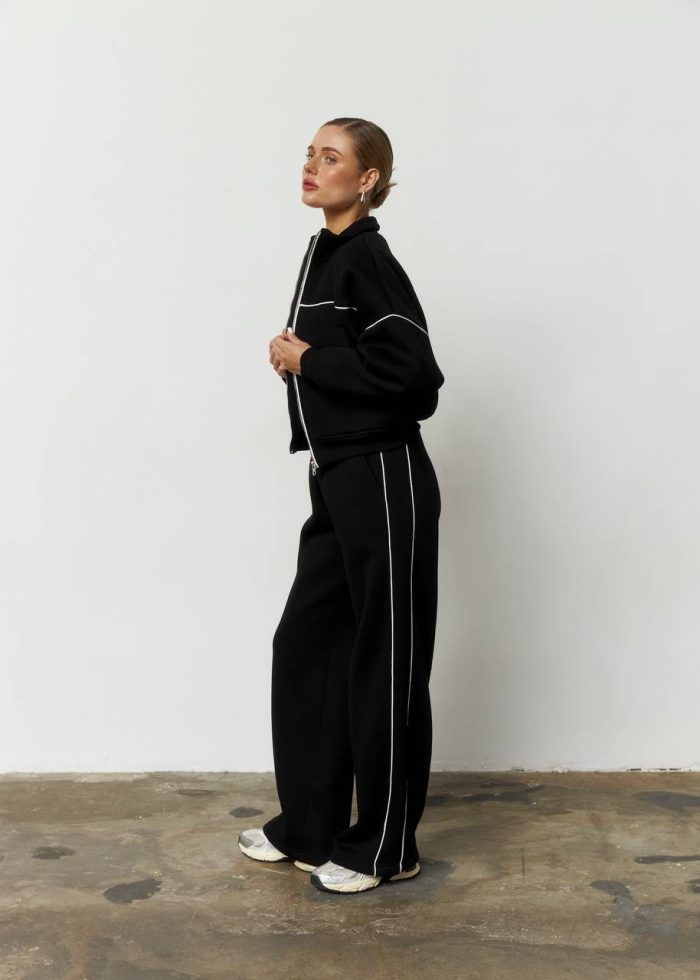 IMG_2761 Костюм лампас на флісі жіночий чорний Фото - 5