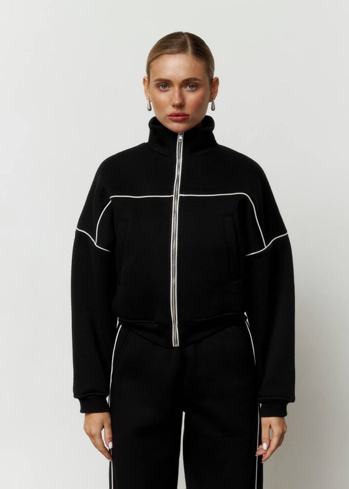 IMG_2764 Костюм лампас на флісі жіночий чорний Фото - 4