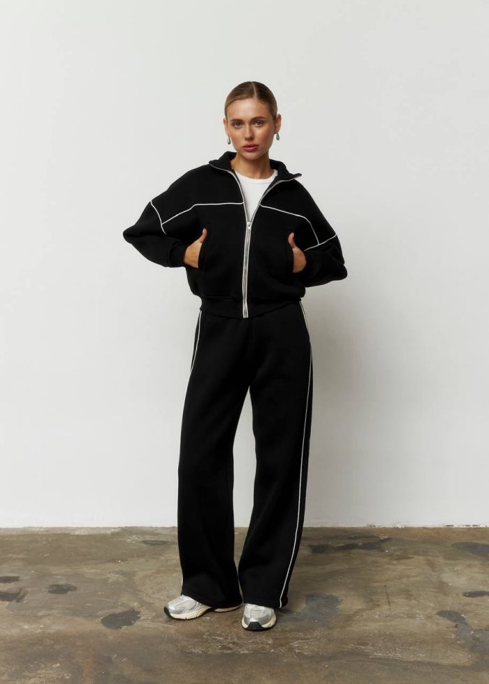 IMG_2767 (1) Костюм лампас на флісі жіночий чорний Фото - 1