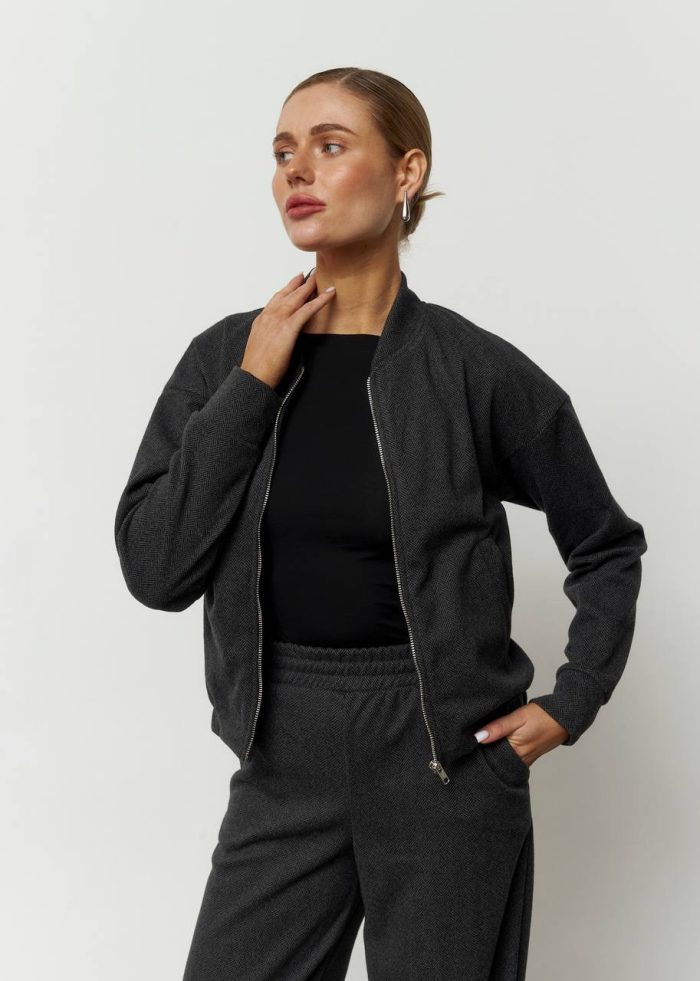 Костюм з кашеміру жіночий графіт Фото - 4